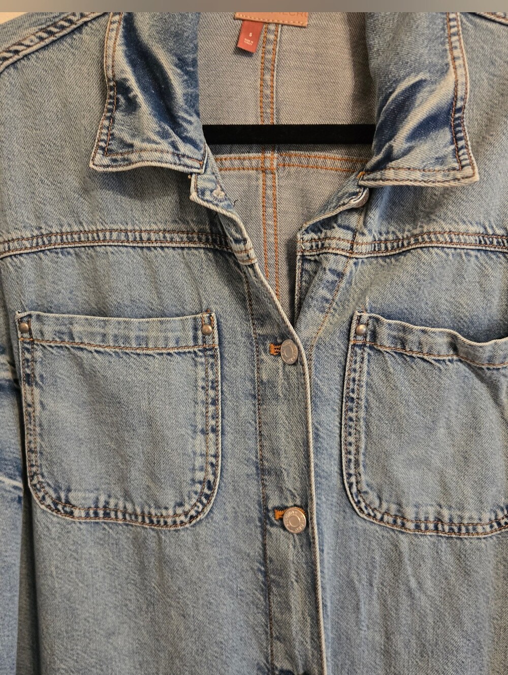 Anthropologie Pilcro Long Denim Oversized Duster Long Jacket - Picture 6 of 13